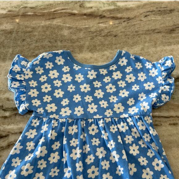 2T Girls Summer Dress Bundle | Red Eyelet & Blue Floral | Cotton Set of 2 - Picture 6 of 11